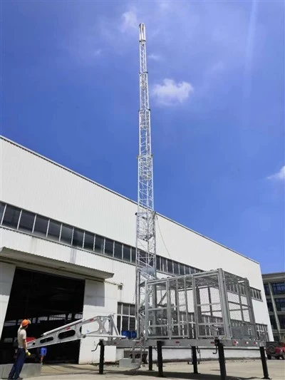 Antennetoren Lattice Tower 25m draagbare cel op wielen